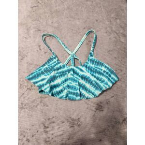 Victoria's Secret Pink Swim Strappy Racerback Bikini Top S Teal Tie Dye